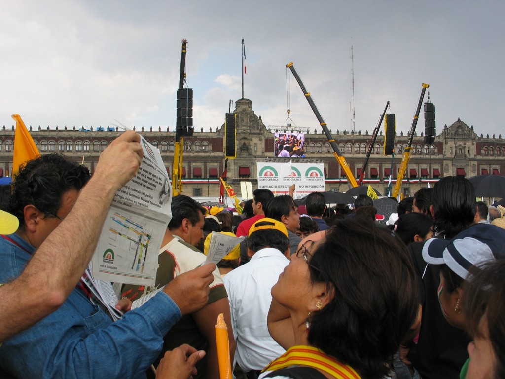 The national democratic convention filled the Zocalo Square and all surrounding streets